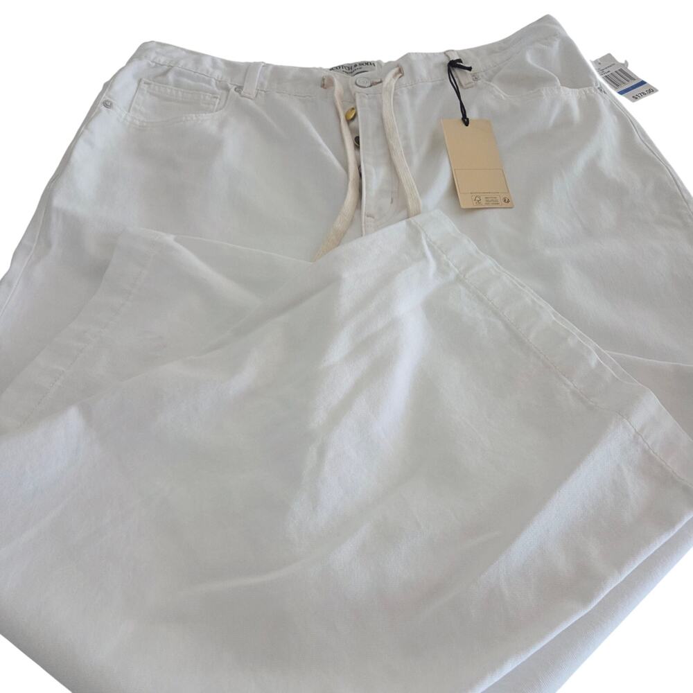 Men's NWT Wide Leg,  Button Fly,  Scotch and Soda White Jeans, XL